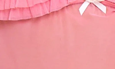 Honeydew Rumba Floral Ruffle Sheer Chemise In Pink