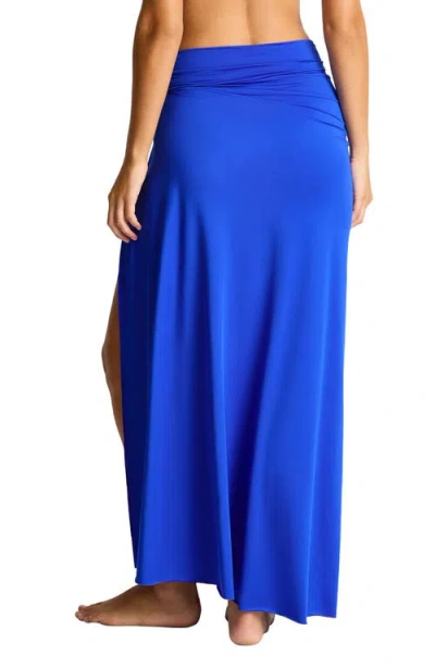 Sea Level Mythos Ring Detail Cover-up Maxi Skirt In Blue