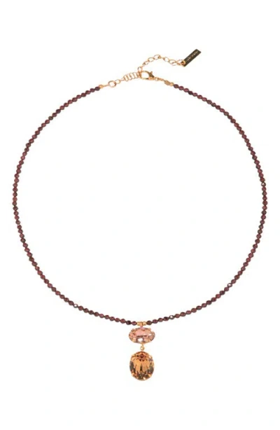 Jennifer Behr Freya Pendant Necklace In Burgundy