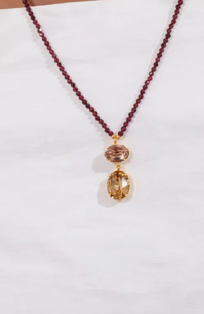 Jennifer Behr Freya Pendant Necklace In Burgundy