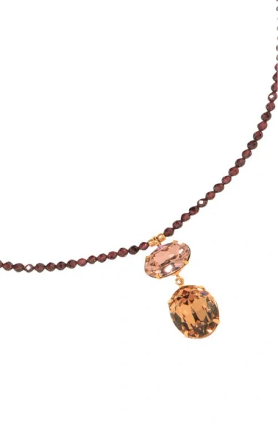 Jennifer Behr Freya Pendant Necklace In Burgundy