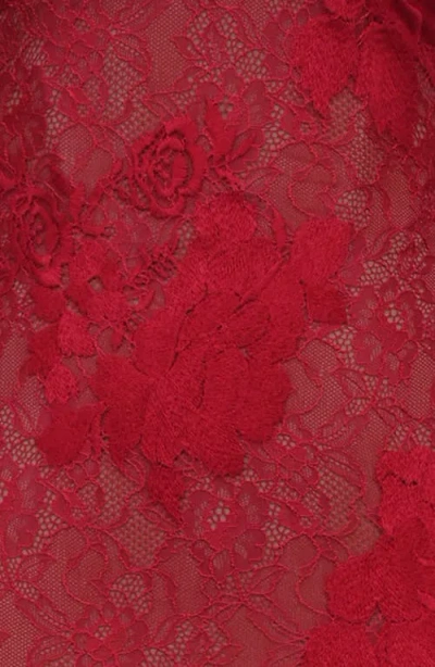 House Of Cb Lucienne Lace Corset Strapless Gown & Bolero In Red