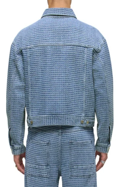 Hudson Jeans Jacquard Trucker Jacket In Blue