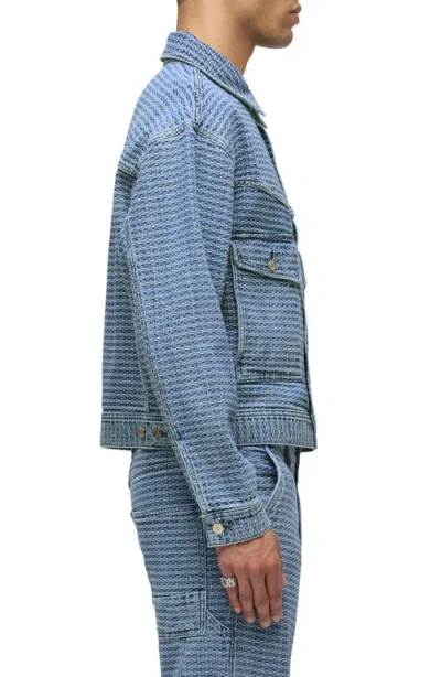 Hudson Jeans Jacquard Trucker Jacket In Blue