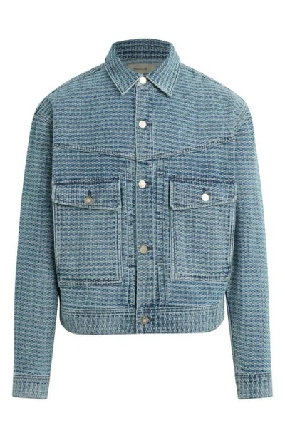 Hudson Jeans Jacquard Trucker Jacket In Blue