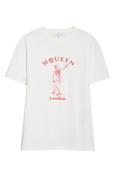 Alexander Mcqueen Skull Graphic Crew Neck Cotton T Shirt In White