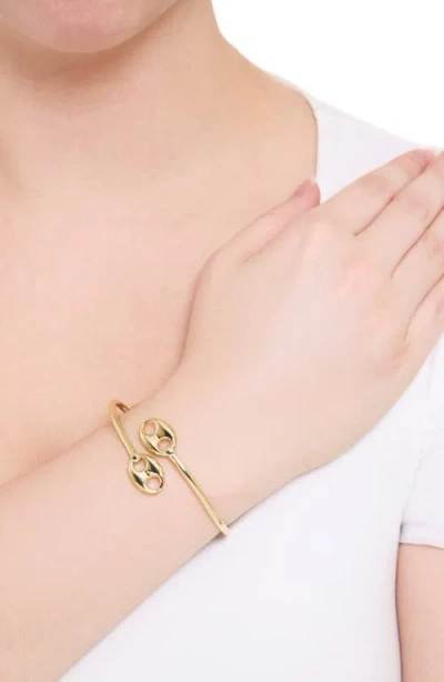 Athra Luxe Sculpted Bypass Bangle In Gold
