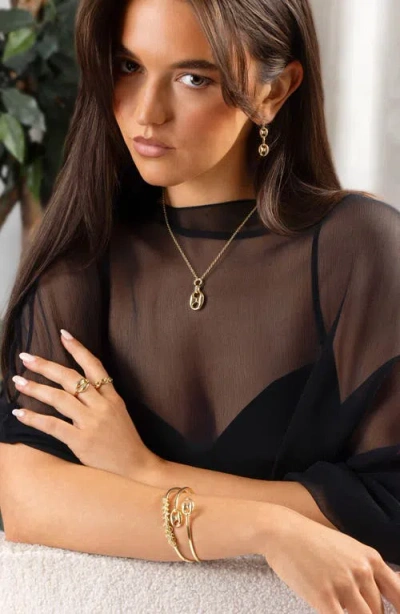 Athra Luxe Sculpted Bypass Bangle In Gold