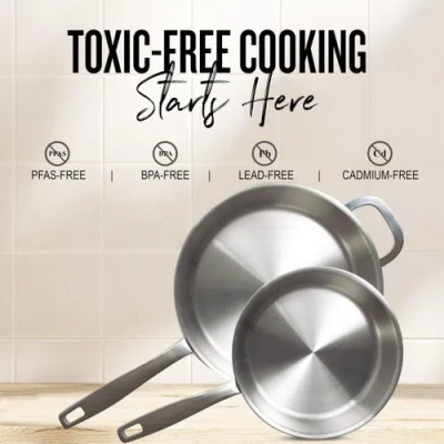 Alva Maestro 5-ply Stainless Steel Frying Pan With Lid In Silver