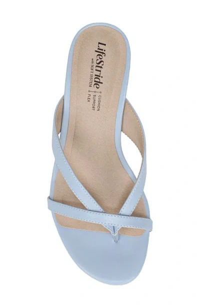 Lifestride Navine Kitten Heel Flip Flop In Blue