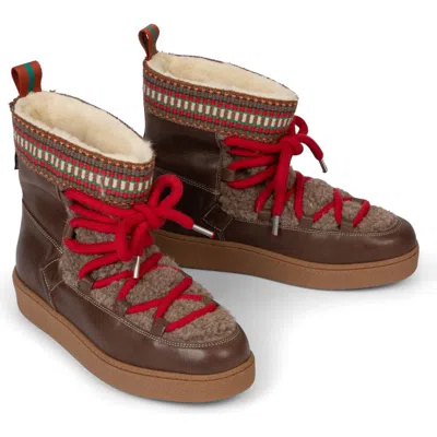 Penelope Chilvers Cosmos Genuine Shearling Lined Boot In Brown