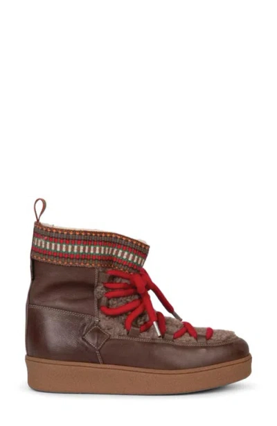 Penelope Chilvers Cosmos Genuine Shearling Lined Boot In Brown