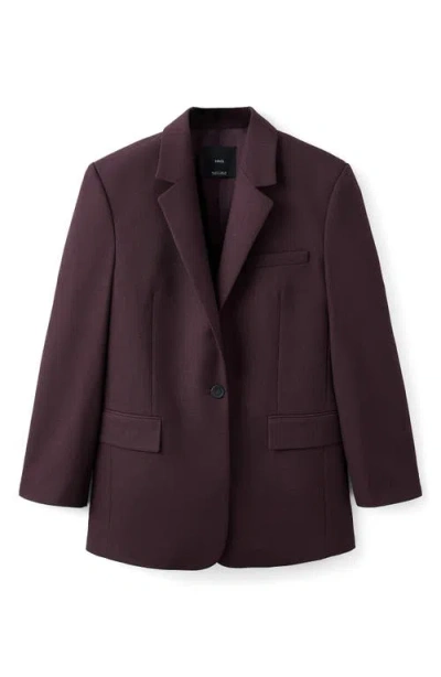 Mango Hidra Notch Lapel Jacket In Purple