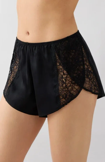 B.tempt'd By Wacoal It's On Lace & Satin Shorty Tap Shorts In Black