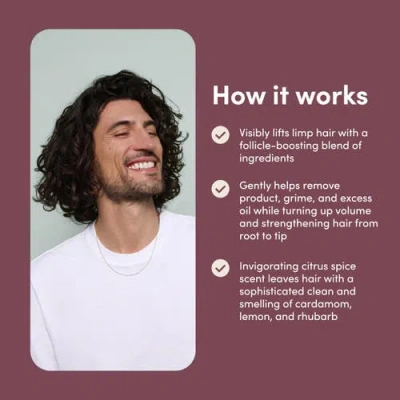 Hims & Hers Max Volume Shampoo  Volumizing, Shine-enhancing, Biotin-infused Citrus Spice Formula In Gray