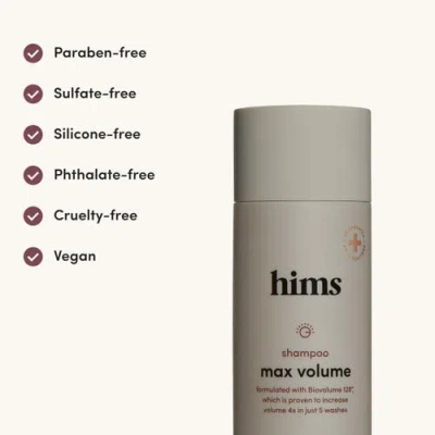 Hims & Hers Max Volume Shampoo  Volumizing, Shine-enhancing, Biotin-infused Citrus Spice Formula In Gray