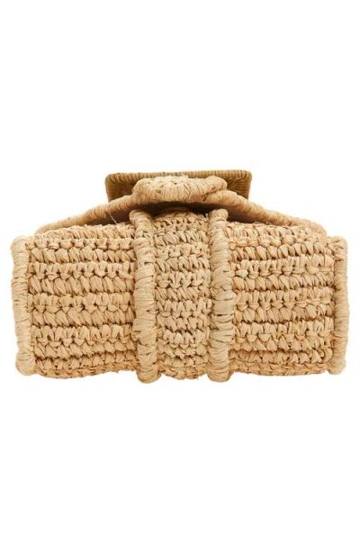 Pamela Munson The Avis Mini Raffia Shoulder Bag In Brown
