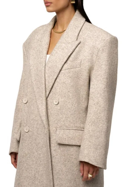 Jluxlabel Double Breasted Wool Blend Coat In White