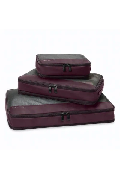 Briggs & Riley Check-in Set Of 3 Packing Cubes In Purple