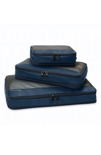 Briggs & Riley Check-in Set Of 3 Packing Cubes In Blue