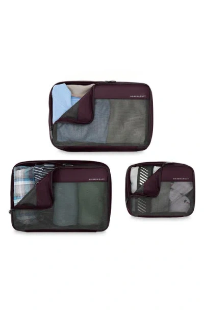Briggs & Riley 3-piece Carry-on Compression Packing Cubes In Purple