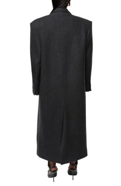 Jluxlabel Double Breasted Wool Blend Coat In Black