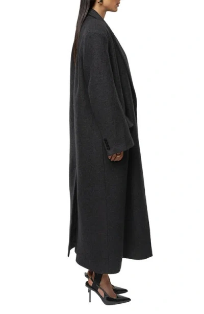 Jluxlabel Double Breasted Wool Blend Coat In Black