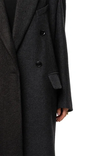 Jluxlabel Double Breasted Wool Blend Coat In Black