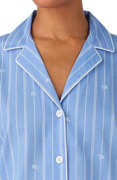 Ralph Lauren Lauren  Print Cotton Blend Pajamas In Blue