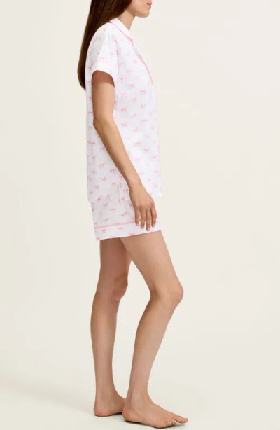 Petite Plume Pima Cotton Jersey Short Pajamas In White
