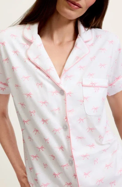 Petite Plume Pima Cotton Jersey Short Pajamas In White
