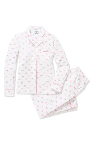 Petite Plume Pima Cotton Jersey Long Pajamas In Pink