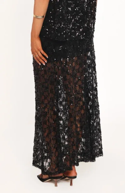 Petal And Pup Petal & Pup Yonder Sequin Lace Maxi Skirt In Black