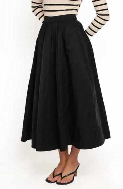 Petal And Pup Petal & Pup Yuki Pleated Nylon Circle Skirt In Black