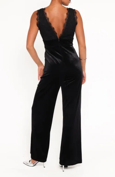 Petal And Pup Petal & Pup Eloise Lace Trim Wide Leg Jumpsuit In Black
