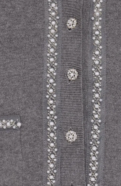 Petal And Pup Petal & Pup Lumi Embellished Cardigan & Pleated Miniskirt Set In Gray