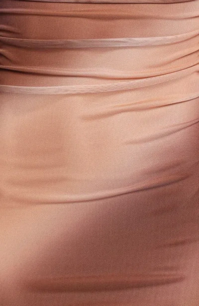 Petal And Pup Petal & Pup Hesper Off The Shoulder Long Sleeve Maxi Dress In Brown