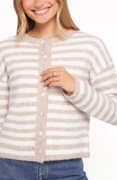 Petal And Pup Petal & Pup Dean Stripe Cardigan In Neutral