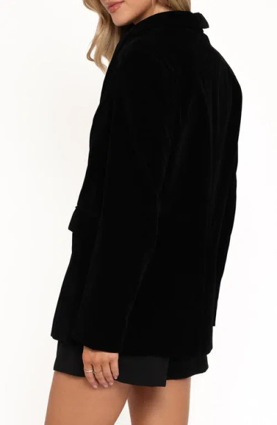 Petal And Pup Petal & Pup Clive One-button Velvet Blazer In Black