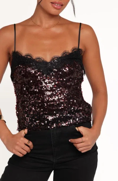 Petal And Pup Petal & Pup Lace Trim Sequin Camisole In Black