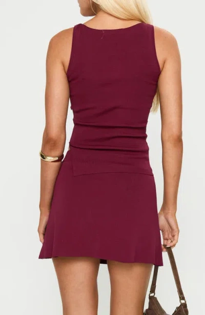 Princess Polly So Alluring Knit Tank & Miniskirt Set In Burgundy