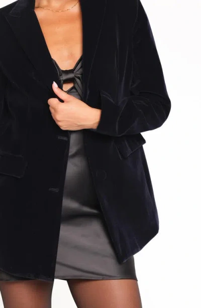 Petal And Pup Petal & Pup Clive One-button Velvet Blazer In Black