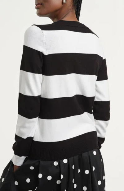 Isaac Mizrahi New York Stripe Crewneck Sweater In Multi