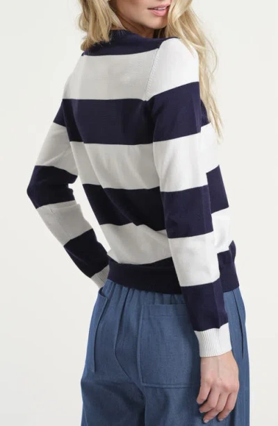 Isaac Mizrahi New York Stripe Crewneck Sweater In Multi