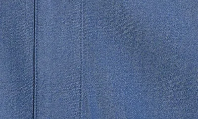 Isaac Mizrahi New York Ruffle Button-up Shirt In Blue