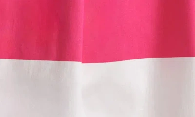 Isaac Mizrahi New York Wide Stripe Stretch Cotton Maxi Skirt In Pink