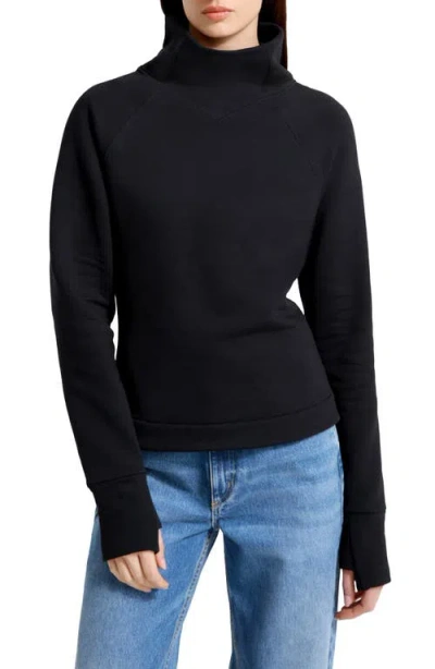 Marcella Washington Mock Neck Sweatshirt In Black