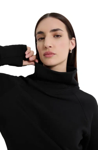 Marcella Washington Mock Neck Sweatshirt In Black