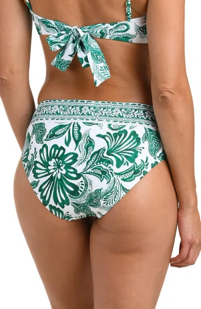 La Blanca Botanical Brocade Bikini Bottoms In Green