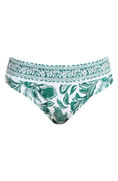 La Blanca Botanical Brocade Bikini Bottoms In Green